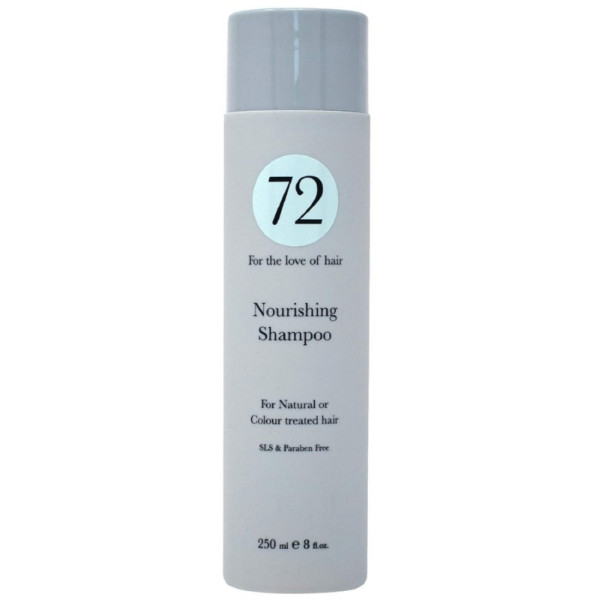 72 HAIR Nourishing Shampoo barojošs šampūns dabīgiem un krāsotiem matiem, 250 ml