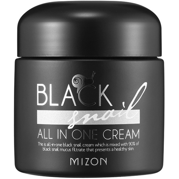 Daudzfunkcionāls sejas krēms Mizon Black Snail Viss vienā krēms ar melnā gliemeža ekstraktu, 75 ml