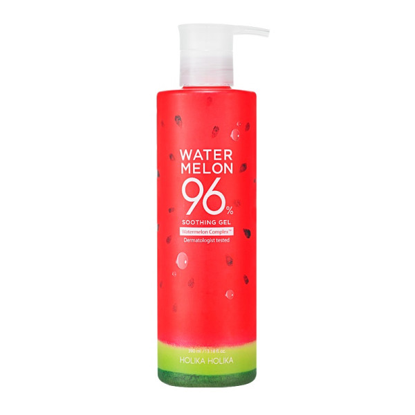 Holika Holika Watermelon 96% Soothing Gel nomierinoša arbūzu želeja ķermenim un sejai, 390 ml