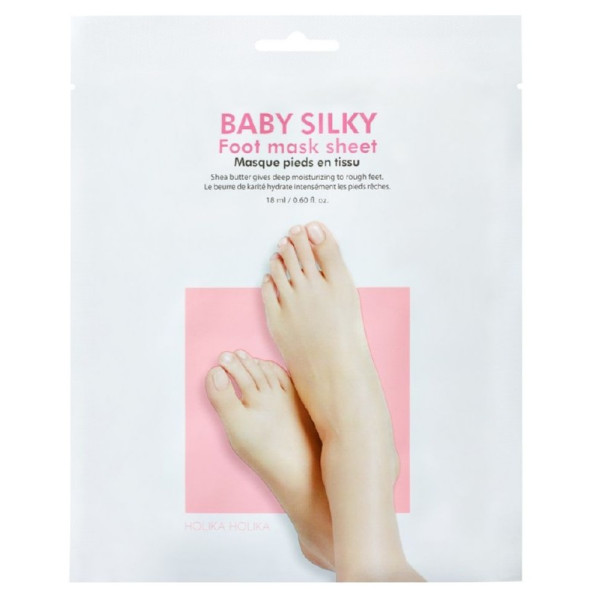 Kāju maska Holika Holika Baby Silky Foot Mask Sheet, piesātināta ar šī sviestu, 18 ml