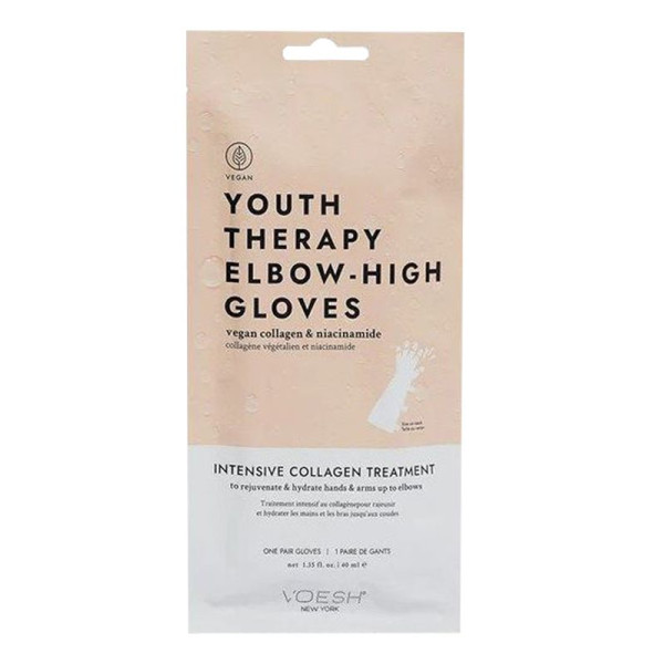 Roku maska Voesh Youth Therapy Elbow High Gloves, ar šī sviestu un niacinamīdu, 1 pāris elkoņu cimdu