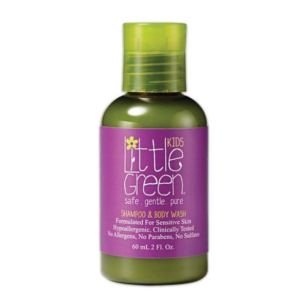 Little Green Kids Shampoo & Body Wash matu šampūns un ķermeņa mazgāšanas līdzeklis bērniem, 60 ml