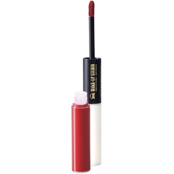 Matēta lūpu krāsa Make Up Studio Matte Silk Effect Lip Duo Sincerely Red, abpusēja, 7,6 ml