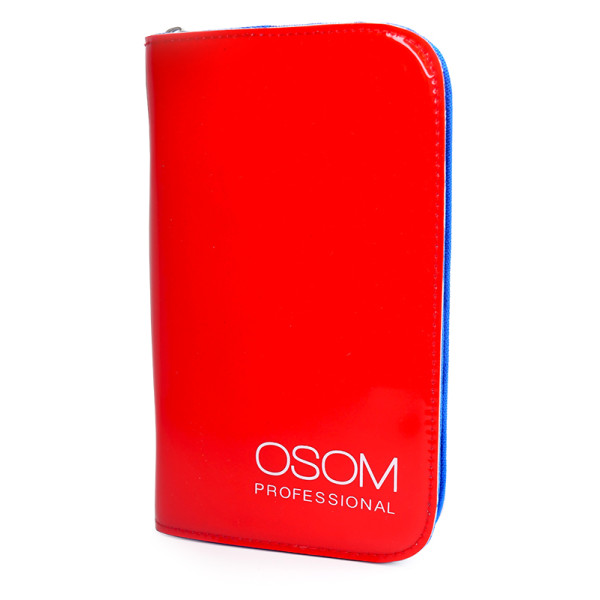 Osom Professional Red Scissor Case OSOMCASERED maciņš šķērēm, sarkanā krāsā, 2 šķēres un ķemme