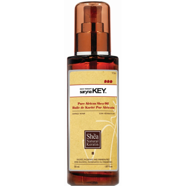 Matu eļļa Saryna KEY Damage Repair Pure African Shea Oil ar šī sviestu, atjaunojoša, bojātiem matiem, 50 ml