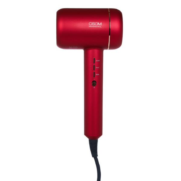 Fēns OSOM Professional Red, 1800 W, ar ūdens joniem, sarkans