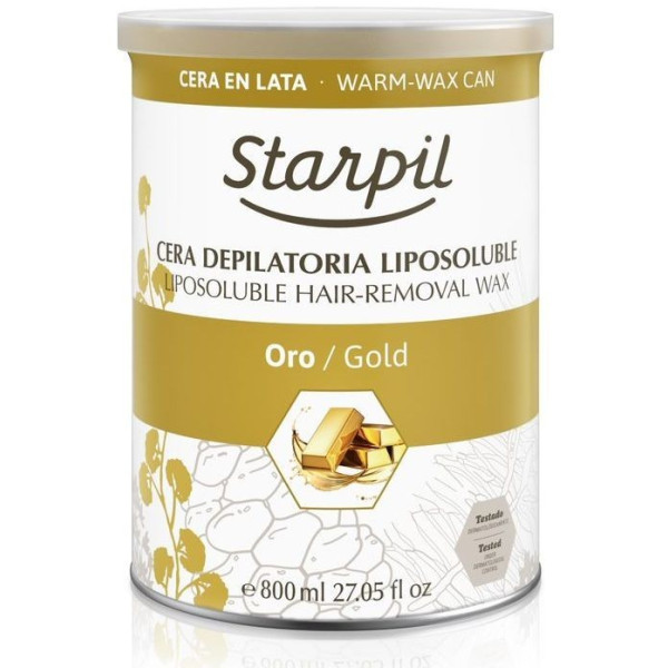 Silts depilācijas vasks Starpil, dabīgs - ar zelta daļiņām, 800 ml