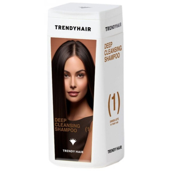 Trendy Hair SPANISH LATTE dziļi attīrošs šampūns, attīrošs, stiprinošs šampūns matiem, 100 ml