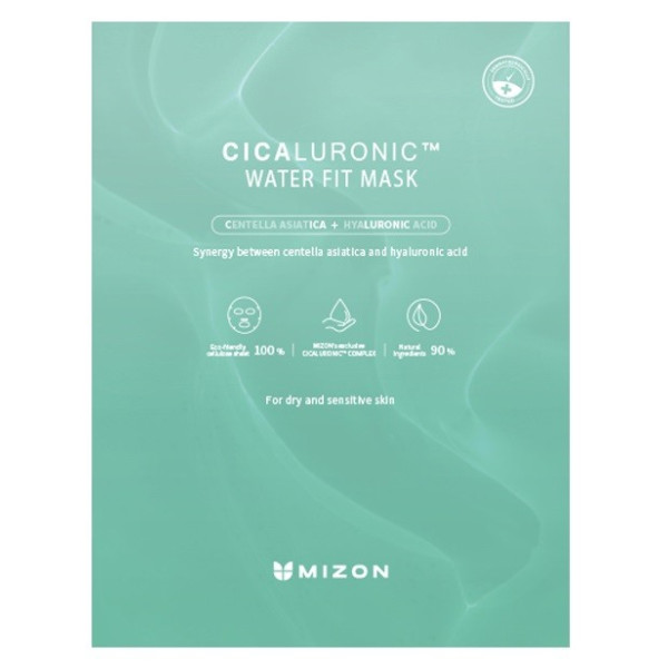 Vienreizējās lietošanas sejas maska Mizon Cicaluronic Water Fit Mask, ar Āzijas centellu un hialuronskābi, intensīvi mitrinoša, 24 g