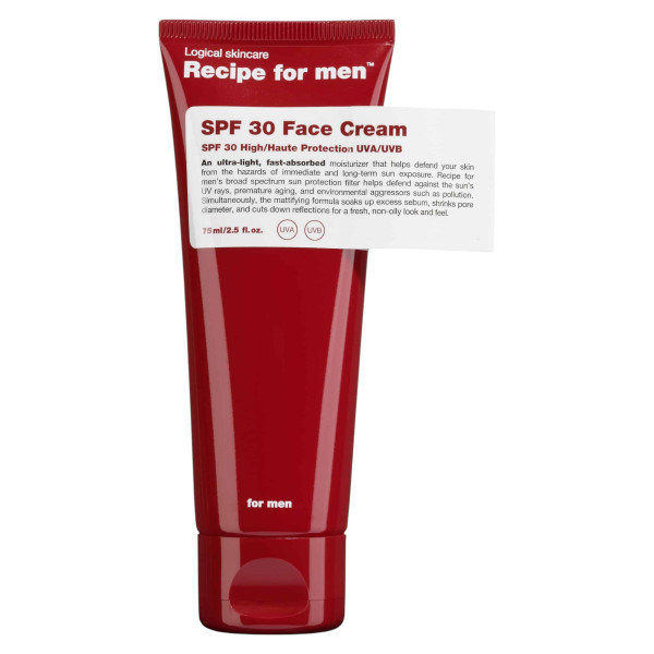Recipe For Men SPF 30 Face Cream Moisturizer Cream For Face SPF30, 75 ml Recipe For Men SPF 30 Face Cream Moisturizer Cream For Face SPF30, 75 ml