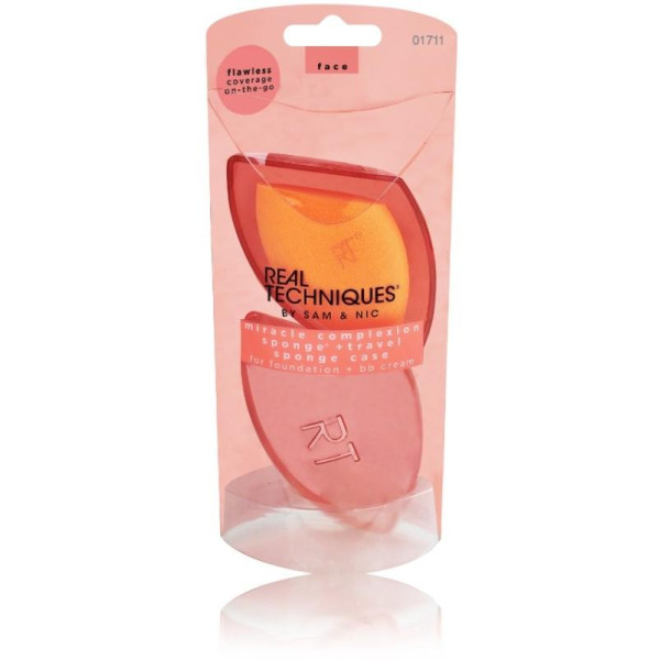 Real Techniques Miracle Complexion sūklis un ceļojumu kosmētikas sūklis ar ceļojumu maciņu