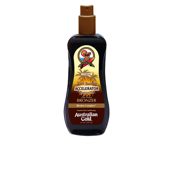 Australian Gold Accelerator Spray Gel iedeguma izsmidzināmais gēls ar bronzeriem, 237 ml