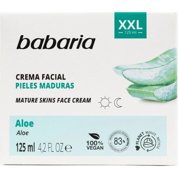 Babaria Aloe Vera Nourishing Pretgrumbu sejas krēms XXL Aloe Vera pretgrumbu sejas krēms ar alvejas ekstraktu, 125 ml