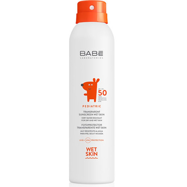 Babe Fotoprotector Pediatric Wet Skin SPF 50 caurspīdīga aizsargājoša migla no saules bērniem, 200 ml  