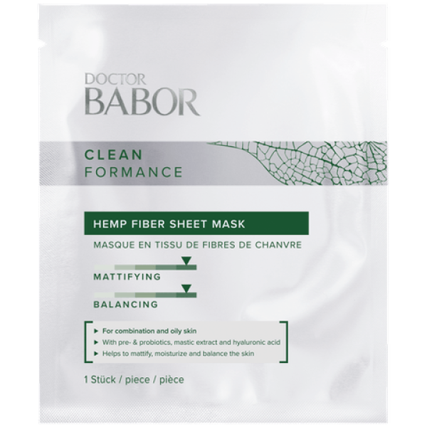 Babor Clean Formance Hemp Fibre Sheet Mask kaņepju šķiedras lokšņu maska, 1 gab.