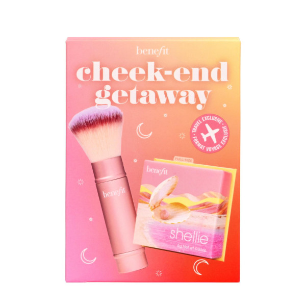 Benefit Cheek End Getaway komplekts (Shellie Blush, 6 g + Multitasking Cheek Brush)