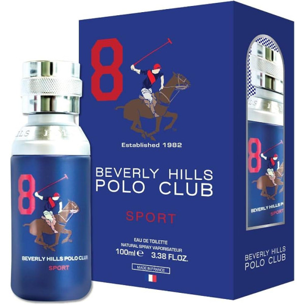 Beverly Hills Polo Club 8 Sport EDT tualetes ūdens ūdens vīriešiem, 100 ml