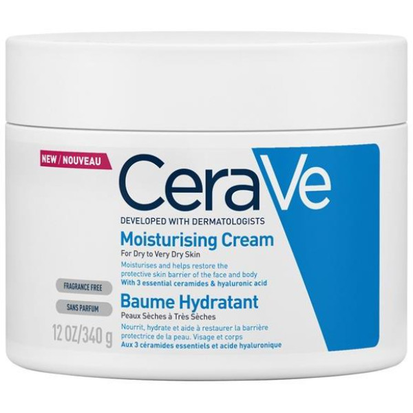 Cerave Moisturizing Cream mitrinošs sejas un ķermeņa krēms sausai ādai, 340 g