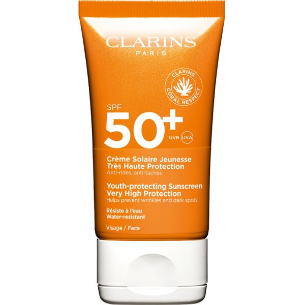 Clarins Youth-Protecting Sunscreen Very High Protection SPF 50+ aizsargājošs sejas krēms no saules, 50 ml