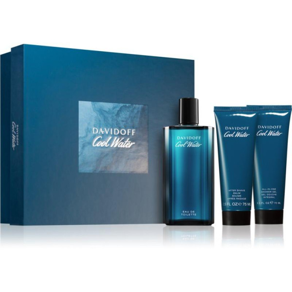 Davidoff Cool Water komplekts vīriešiem (EDT, 125 ml + balzams pēc skūšanās, 75 ml + dušas želeja, 75 ml)