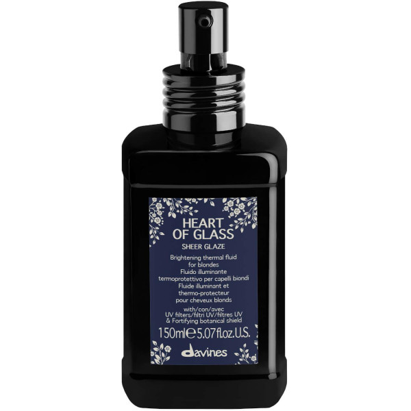 Davines Heart Of Glass Sheer Glaze Brightening Thermal Fluid spīdums un aizsardzība gaišiem matiem, 150 ml