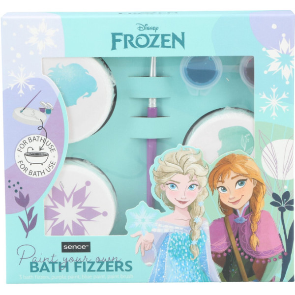 Disney Sence Essentials Disney Frozen Paint Your Own komplekts bērniem (3 vannas burbuļi + ota + 2 krāsas)