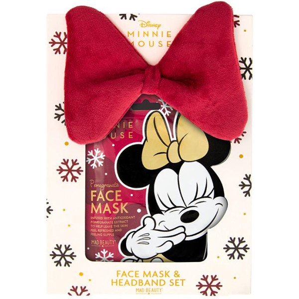 Disneyy Mad Beauty Minnie Mouse galvas saite un granātābolu sejas maskas duets sejas maskas un galvas lentes komplekts