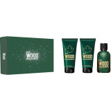 Dsquared2 Green Wood komplekts vīriešiem (EDT, 100 ml + dušas želeja, 100 ml + balzams pēc skūšanās, 100 ml)