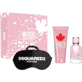 Dsquared2 Wood komplekts sievietēm (EDT, 50 ml + dušas želeja, 100 ml + miega maska)