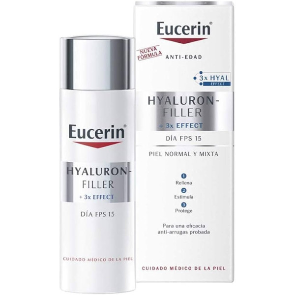 Eucerin Hyaluron Filler dienas krēms normālai un kombinētai ādai SPF 15 dienas krēms, 50 ml