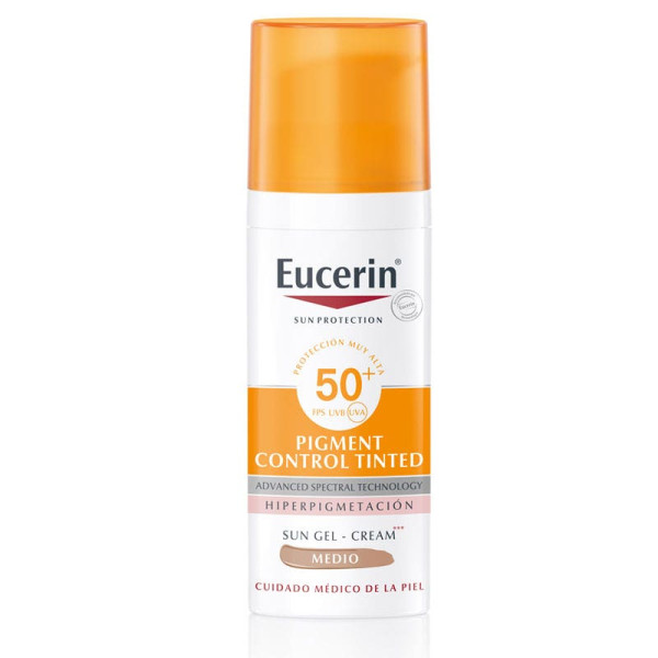 Eucerin Pigment Control SPF50+ sauļošanās krēms ar krāsu, Medium, 50 ml