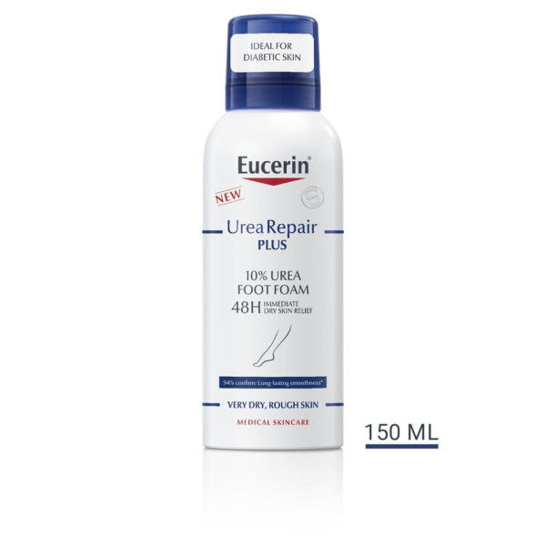 Eucerin Urearepair Plus 10 Foot Foam putas pēdām ar 10% urīnvielu, 150 ml