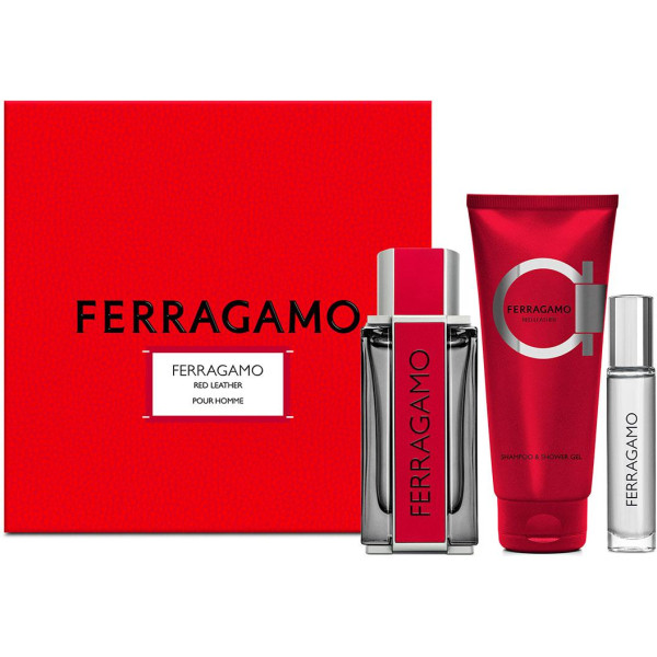 Ferragamo Ferragamo Red Leather komplekts vīriešiem (EDP, 100 ml + šampūns un dušas želeja, 100 ml + EDP, 10 ml)