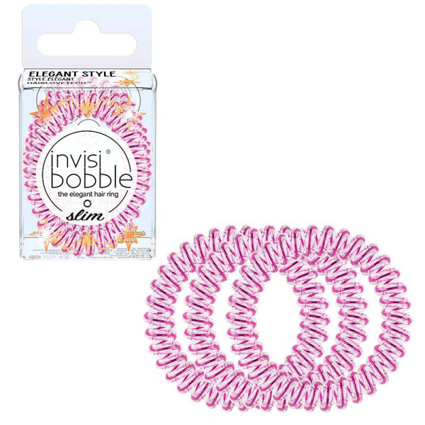 Gumijas lentes matiem Invisibobble Slim - Shine La Vie en Rose Time To Shine, 3 gab.