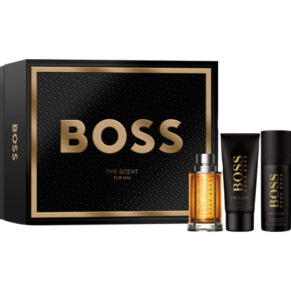 HUGO BOSS Boss The Scent EDT komplekts vīriešiem (EDT, 100 ml + dezodorants, 150 ml + dušas želeja, 100 ml)