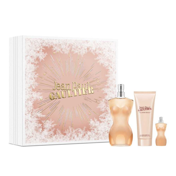 Jean Paul Gaultier Classique Christmas 2023 komplekts sievietēm (EDT, 100 ml + EDT, 6 ml + ķermeņa losjons, 75 ml)