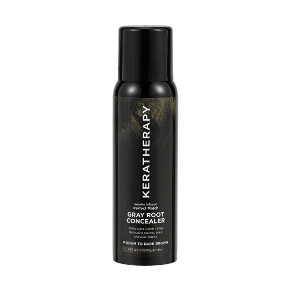 Keratherapy Perfect Match Grey Root korektors izsmidzināms ar krāsu, toni: vidēji/tumši brūns, 118 ml