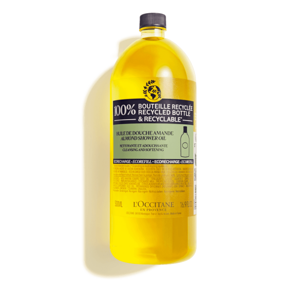 L'occitane mandeļu dušas eļļa Eco-Refill mandeļu dušas eļļas uzpilde, 500 ml