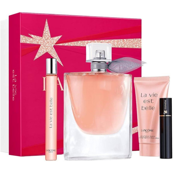 Lancôme La Vie Est Belle komplekts sievietēm (EDP, 100 ml + EDP, 10 ml + ķermeņa losjons, 50 ml + skropstu tuša Hypnose 01 Noir Hypnotic, 2 ml)