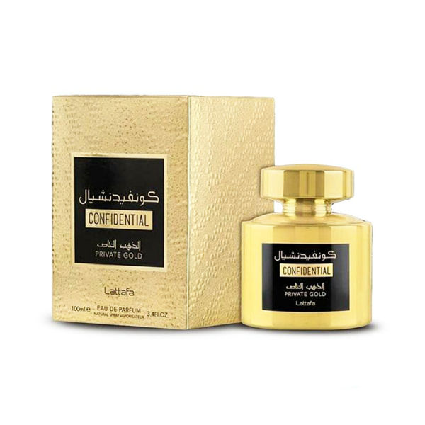 Lattafa Confidential Private Gold EDP unisex smaržūdens, 100 ml