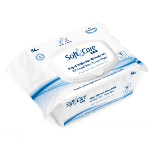 Lea Soft & Care WC Moist Toilet Tissue mitrais tualetes papīrs, 54 gab.