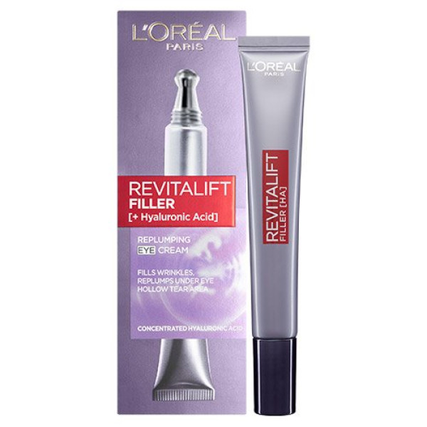 L'Oréal Paris Filler Renew + hialuronskābe, pretnovecošanās un atjaunojošs acu krēms, 15 ml