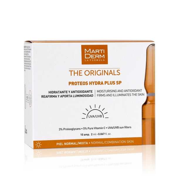 Martiderm Proteos Hydra Plus SPF 10 Ampoules mitrinošas un nostiprinošas ampulas sejai ar C vitamīnu un proteoglikāniem, 10 x 2 ml 