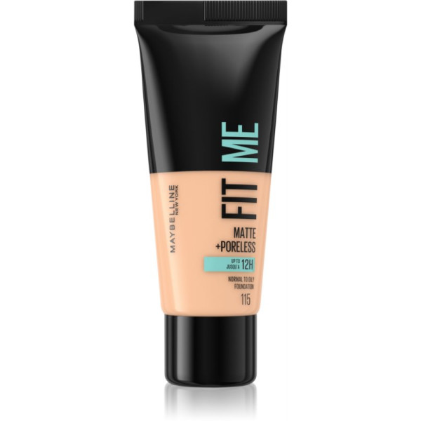 Maybelline Fit Me! Matte + Poreless Makeup šķidrais tonālais krēms, 115 Ivory, 30 ml