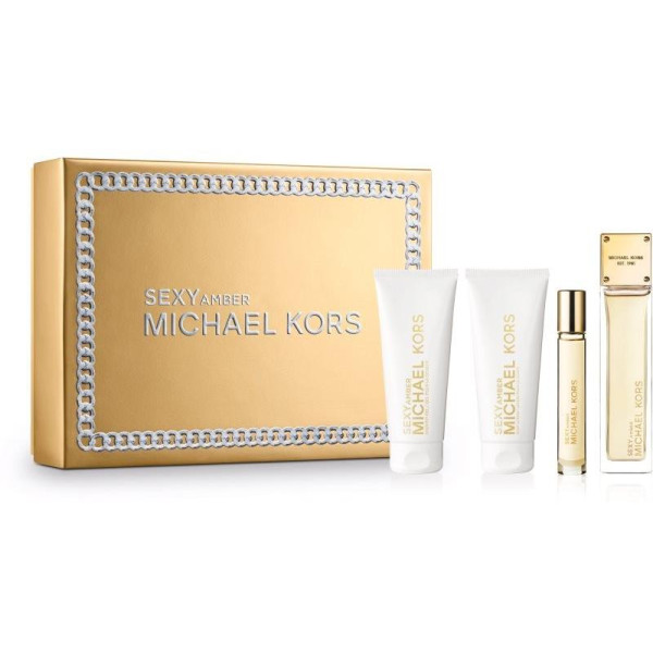 Michael Kors Sexy Amber komplekts sievietēm (EDP, 100 ml + EDP, 10 ml + dušas želeja, 100 ml + ķermeņa losjons, 100 ml)