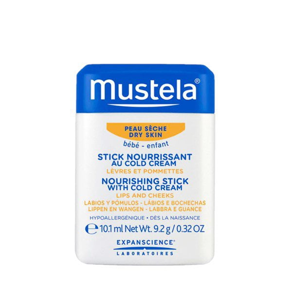 Mustela Bebe Nourishing Stick Cold Lips And Cheeks Cream barojošs sejas zīmulis, 9,2 g