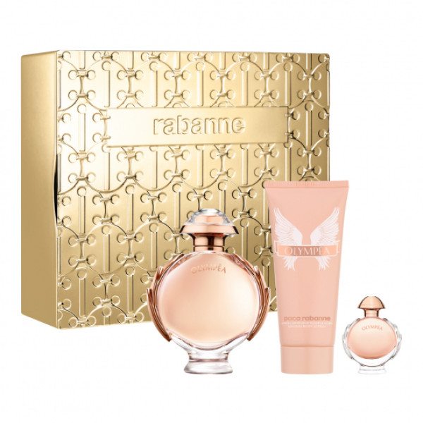 Paco Rabanne Olympéa Ziemassvētku komplekts sievietēm 2023 (EDP, 80 ml + EDP Mini, 6 ml + ķermeņa losjons, 100 ml)