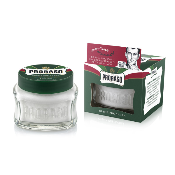 Proraso Green Line Pre-Shave Cream Atsvaidzinošs krēms pirms skūšanās, 100 ml