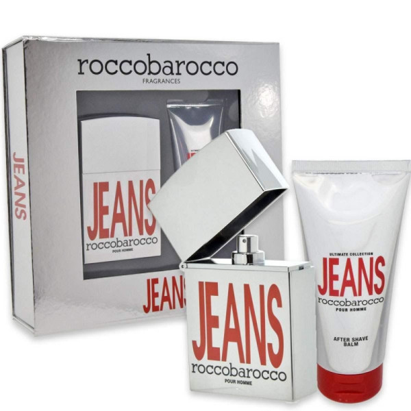 Roccobarocco Jeans EDT komplekts vīriešiem (EDT, 75 ml + balzams pēc skūšanās, 100 ml)