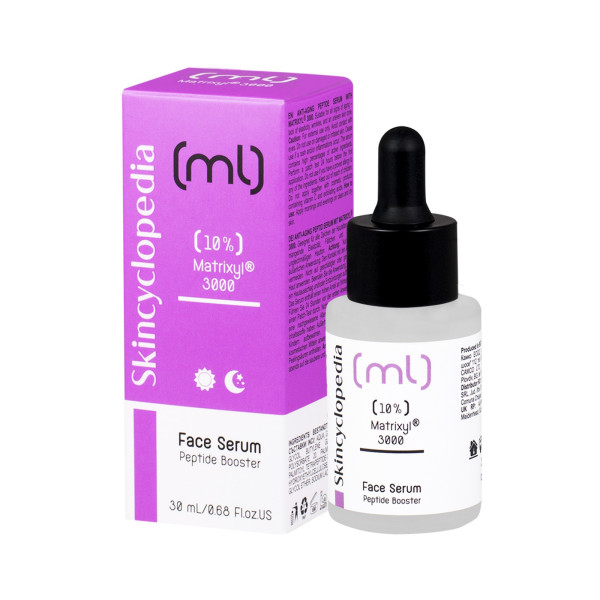 Skincyclopedia Face Serum Peptide Booster pretnovecošanas serums sejai ar 10% Matrixyl 3000 peptīdu kompleksu, 30 ml